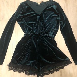 GB Green Velvet Romper